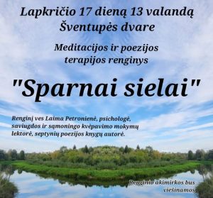 terapiniai užsiėmimai „Sparnai sielai“ @ Vl. Šlaito viešoji biblioteka, Šventupės padalinys