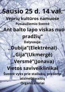 Pusiaužiemio šventė su dainomis „Ant balto lapo viskas nuo pradžių“ @ Veprių kultūros namai